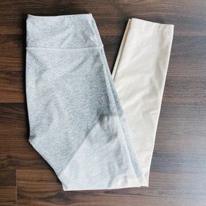 Outdoor Voices Two-Tone Gray and Beige Leggings